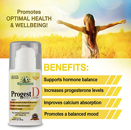 Progest D Progesterone Body Cream Net Wt. 4oz / 85.5g - Transdermal use only, Progesterone ORGANIC FARMS VITAMINS