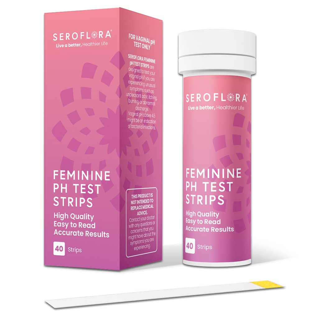 Seroflora Vaginal pH Test Strips for Women - Monitor Vaginal Health & Yeast Infection - Easy