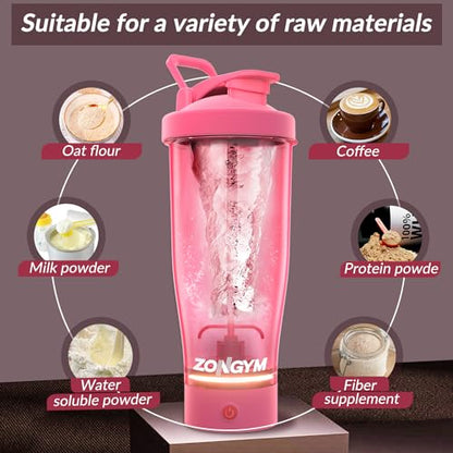 Electric Protein Shaker Bottle, 24 oz USB Rechargeable Blender Bottles, Shaker Bottles