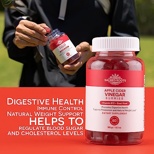 Sacred Roots Sugar-Free, Apple Cider Vinegar Gummies, 60 Gummies – Supports Healthy Sacred Roots