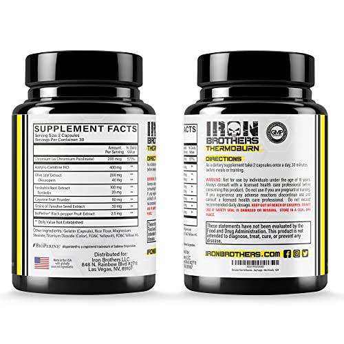 Stimulant Free Fat Burners for Women and Men – Weight Loss - Non Stim Thermogenic Fat Iron Brothers Supplements