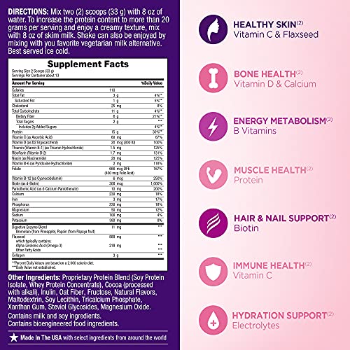 Nature's Bounty Complete Protein & Vitamin Shake Mix with Collagen & Fiber, Contains Vitamin C Nature's Bounty