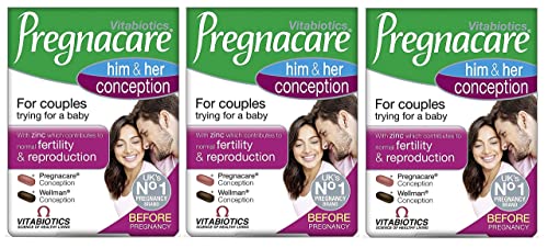 Vitabiotics Three Packs of Pregnacare His & Hers