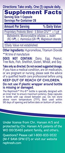 NEW RepHresh Pro-B Feminine Probiotic Supplement Non- Dairy Formula/Vegetarian Capsule, 28ct Rephresh