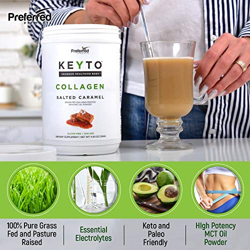 Keto Collagen Protein Powder with MCT Oil – Keto and Paleo Friendly Pure Grass Fed