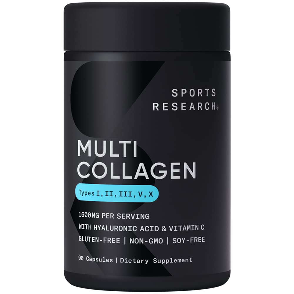 Sports Research Multi Collagen Pills (Type I, II, III, V, X) Hydrolyzed Collagen Peptides