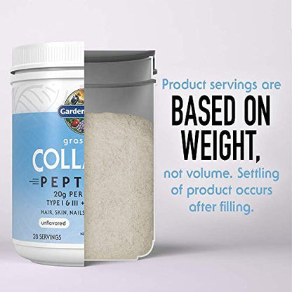 Garden of Life Grass Fed Collagen Peptides Powder – Unflavored, for Women Men Hair