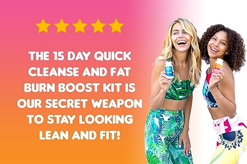 SkinnyBoost Fat Burn & 15 Day Quick Cleanse KIT-Vegan Capsules, Easy to Use: Detox SkinnyBoost
