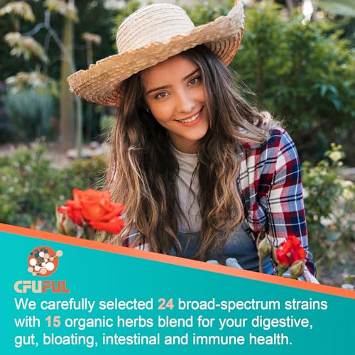 Probiotics for Women & Men - 300 Billion CFU & 24 Strains Probiotic with 15 Organic Herbs Cfuful