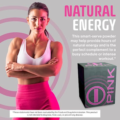Energy Drink Powder, bHIP Pink for Women 30 Drink Mix Packets. Energy Supplements