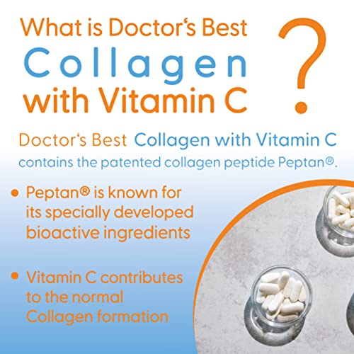 Doctor's Best, Collagen Types 1 and 3, Peptane & Vitamin C, 1,000mg, 180 Tablets