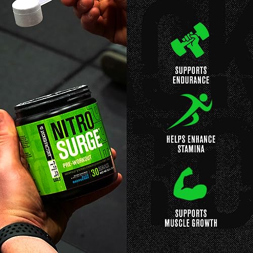 NITROSURGE Pre Workout Supplement - Energy Booster, Instant Strength Gains Jacked Factory
