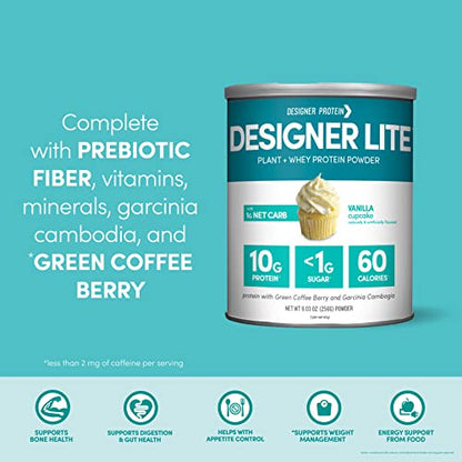Designer Wellness, Designer Lite, Low Calorie Natural Protein, Prebiotic Fiber, Key Vitamins