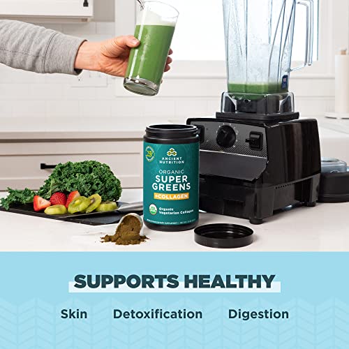 Ancient Nutrition Supergreens Powder, Organic Superfood Powder with Collagen Ancient Nutrition