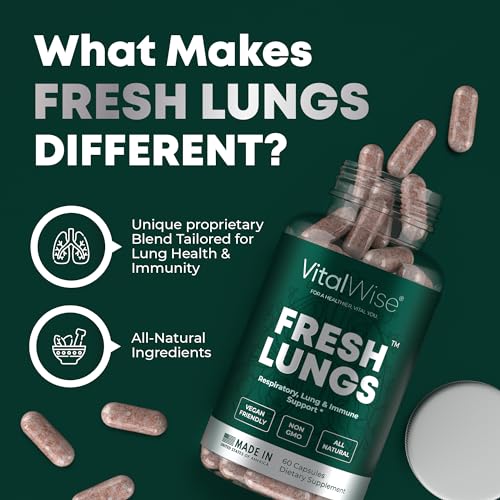 VitalWise Fresh Lungs Lung Detox and Cleanse Supplement with Mullein Leaf Extract