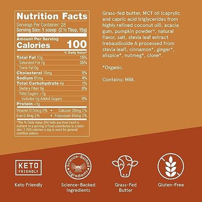 Bulletproof Pumpkin Spice Creamer, 14.8 Ounces, Keto Coffee Powder Creamer
