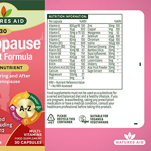 Natures Aid Menopause Support Formula 30caps Natures Aid
