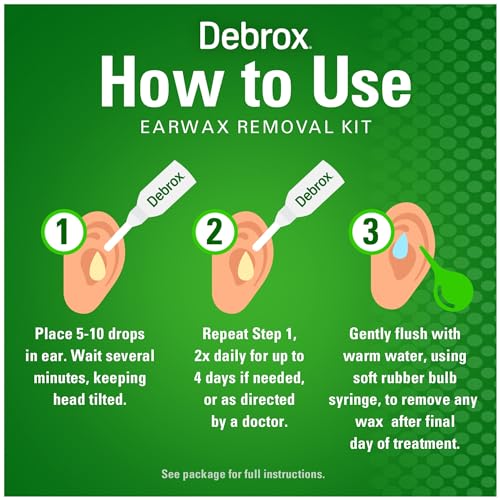 Debrox Ear Wax Removal Kit, Ear Cleaning Kit Includes Rubber Bulb Syringe Debrox