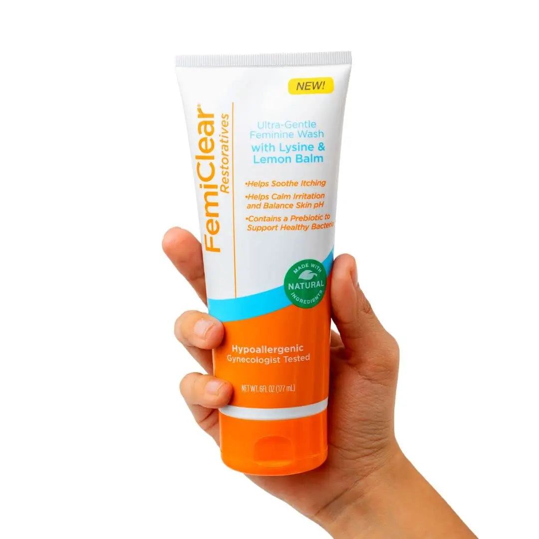 FemiClear® Restoratives Ultra-Gentle Feminine Wash, Made with Lysine & Lemon Balm, Natural Ingredients FemiClear