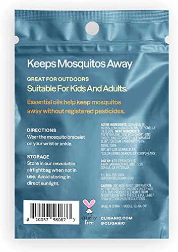 Cliganic 50 Pack Mosquito Repellent Bracelets, DEET-Free Bands, Individu Cliganic