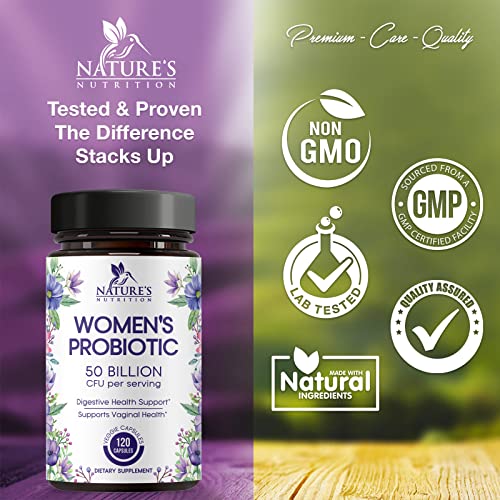 Probiotics for Women 4-in-1, 50 Billion CFU + Prebiotics, Vaginal Women's Probiotic Nature's Nutrition