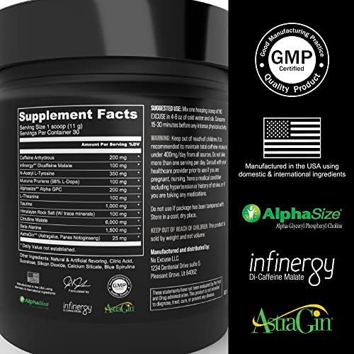 No Excuse Pre Workout Powder l Pre-Workout Supplements l Best Pre Workout No Excuse