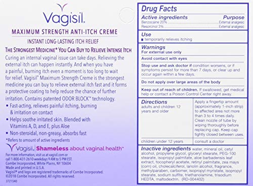 Vagisil Maximum Strength Anti Itch Creme, 1 Ounce Vagisil