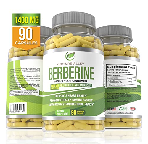 Nurture Alley Berberine Complex - Berberine HCL 1200mg Plus Organic Ceylon Cinnamon NURTURE ALLEY