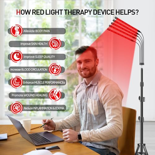 Red Light Therapy Lamp, 150 LEDs Infrared Light Therapy with Adjustable Stand - 660nm Redlight Rikimxin