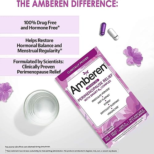 Amberen Perimenopause, Peri-Menopause Multi-Symptom Relief, Vitamin B, Vitamin E & Antioxidants Amberen