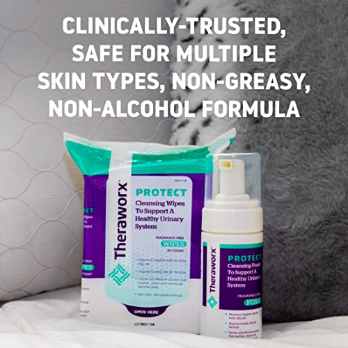 Theraworx Protect U-Pak 60-Ct Wipes & Hygiene Foam 3.4 oz for Urinary Health (Pack of 1) THERAWORX PROTECT