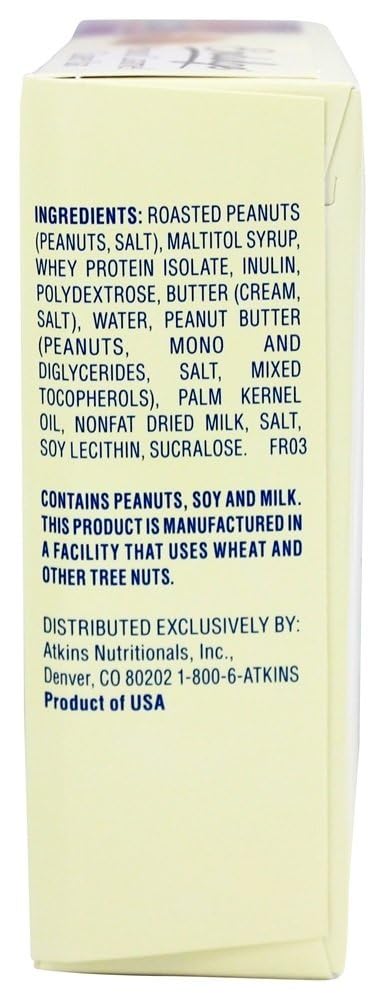 Atkins Peanut Caramel Cluster Bar, Dessert Favorite, High in Fiber, 3g Net Carb, 1g Sugar Atkins
