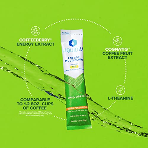 Liquid I.V. Hydration + Energy Multiplier - Yuzu Pineapple - Hydration Powder