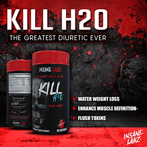 Insane Labz Kill H20, AMPiberry Infused Diuretic, Reduce Water Retention and Bloating Relief