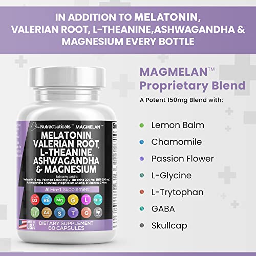 Melatonin 10mg Valerian Root 6000mg L Theanine 200mg Ashwagandha