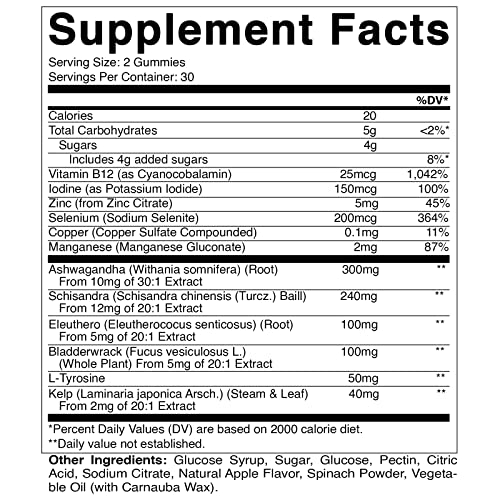 Vitamatic 2 Pack Vegan Thyroid Support Gummies with Iodine & Kelp - 60 Count