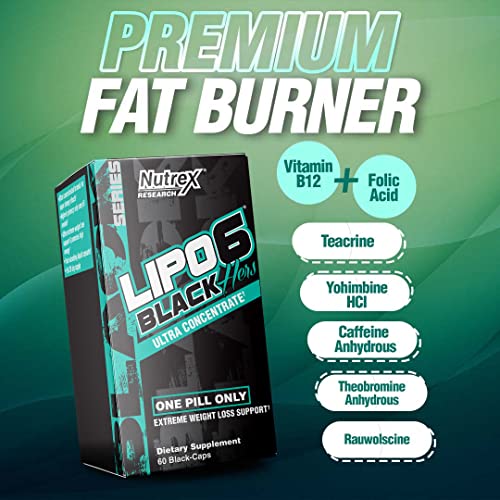 Nutrex Research Lipo-6 Black Hers Ultra Concentrate | Weight Loss Pills for Women | Fat Burner Nutrex Research
