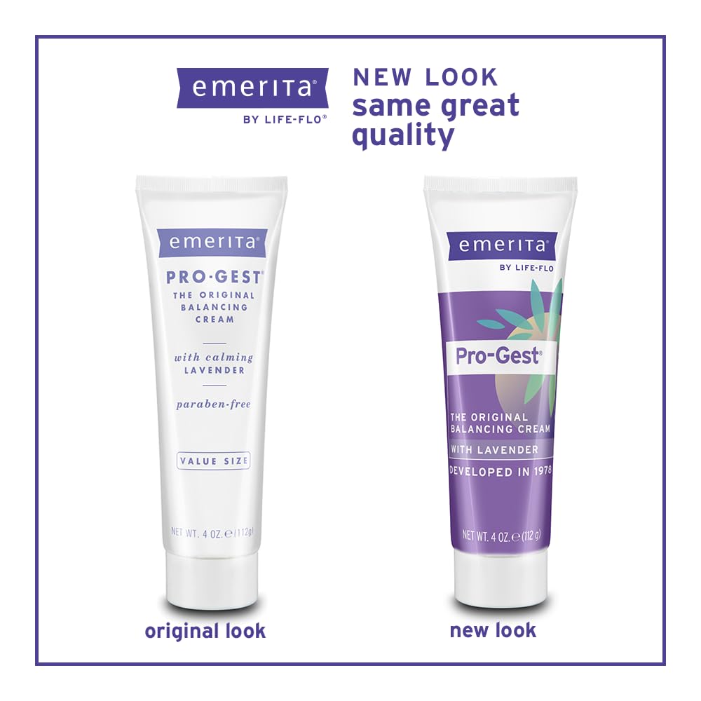 Emerita Pro-Gest Cream with Calming Lavender Oil, Original Balancing Cream with USP Progesterone Emerita
