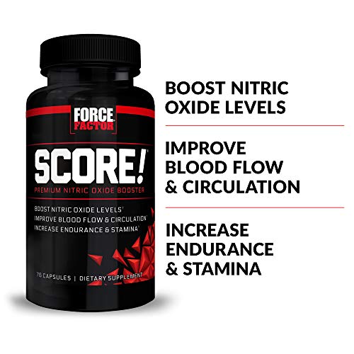 FORCE FACTOR Score!, 2-Pack, Nitric Oxide Supplement for Men, Nitric Oxide Booster with L-Citrulline and Tribulus terrestris to Improve Blood Flow and Enhance Performance, 152 Capsules