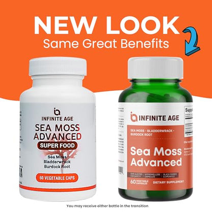 INFINITE AGE: 1250mg Sea Moss Advanced Superfood - High-Potency, Vegan