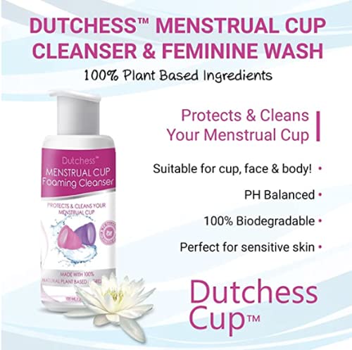Dutchess Menstrual Cup Foaming Cleanser (3.4 oz) - Suitable for Silicone Menstrual Cups DUTCHESS