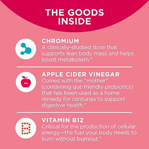 OLLY Metabolism Gummy Rings, Apple Cider Vinegar, Vitamin B12, Chromium, Energy and Digestive Health OLLY