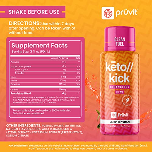 Pruvit Keto Kick Strawberry Kiwi Exogenous Ketones Exalt The Benefits of Natural Slim PRÜVIT