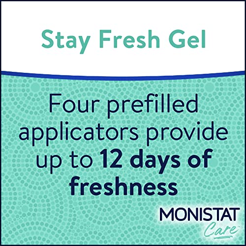 Monistat Stay Fresh Gel, Odor Eliminating Gel for Feminine Care, Fragrance Free Vaginal Gel, Prefilled Monistat
