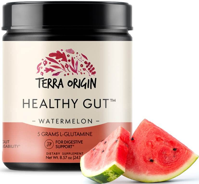 TERRA ORIGIN Healthy Gut Watermelon | 30-Servings with L-Glutamine, Zinc TERRA ORIGIN