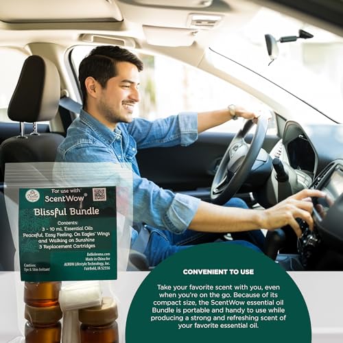 ScentWow® Aromatherapy Car Diffuser Refill Essential Oil Bundle with Three Refill Pads and 10ml Bottles Belle Aroma