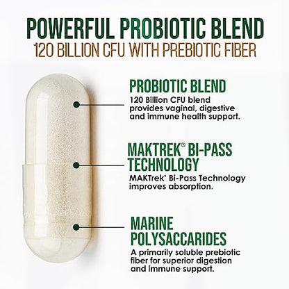 Nature's Peak Probiotics for Digestive Health - 120 Billion CFU with Diverse Strains