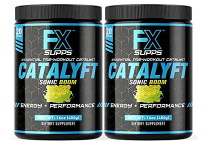 FX Supps Catalyft Pre-Workout Powder Drink for Men & Women, Sonic Boom | Dietary