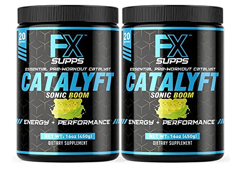 FX Supps Catalyft Pre-Workout Powder Drink for Men & Women, Sonic Boom | Dietary