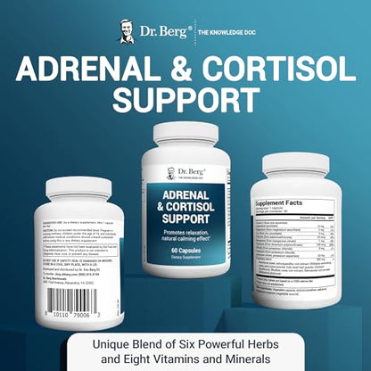 Dr. Berg Adrenal & Cortisol Capsules - Adrenal Supplement & Cortisol Manager - Mood